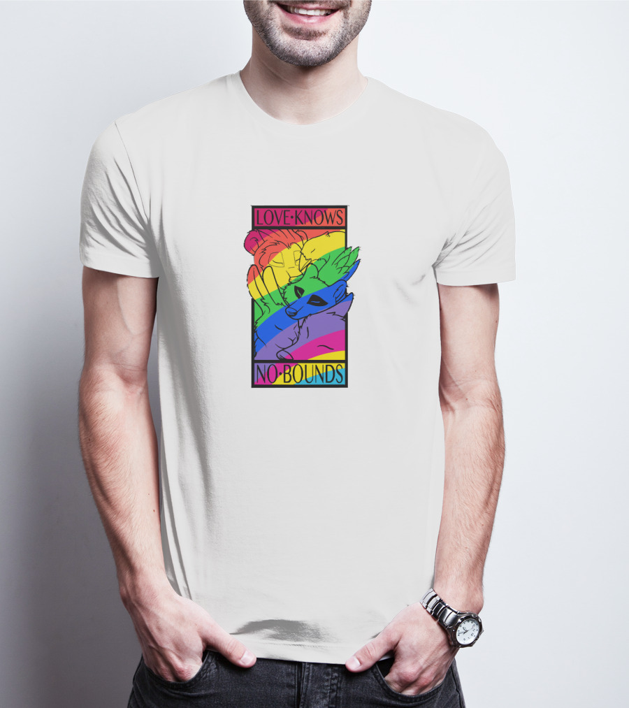 Love Knows No Bounds Rainbow Animal Embrace T-Shirt