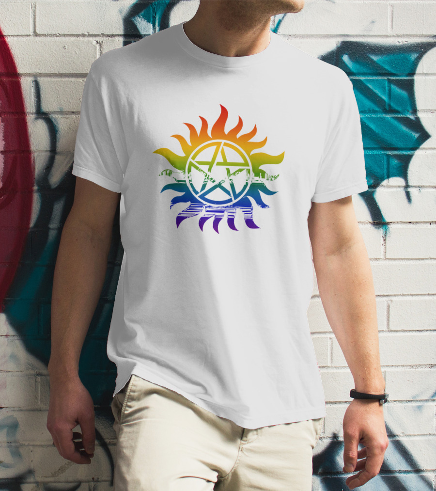 Supernatural Rainbow Pentagram Pride T-Shirt