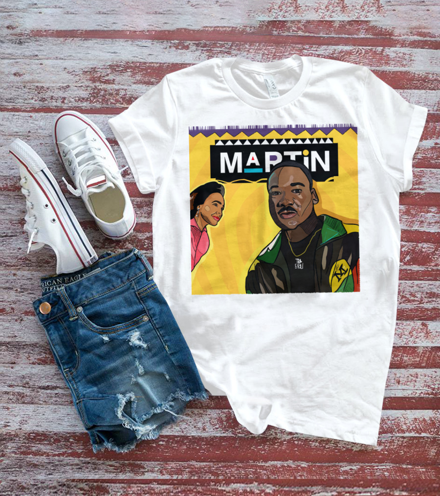 Wassup Like Martin Tribute Yellow Art With Icons T-Shirt