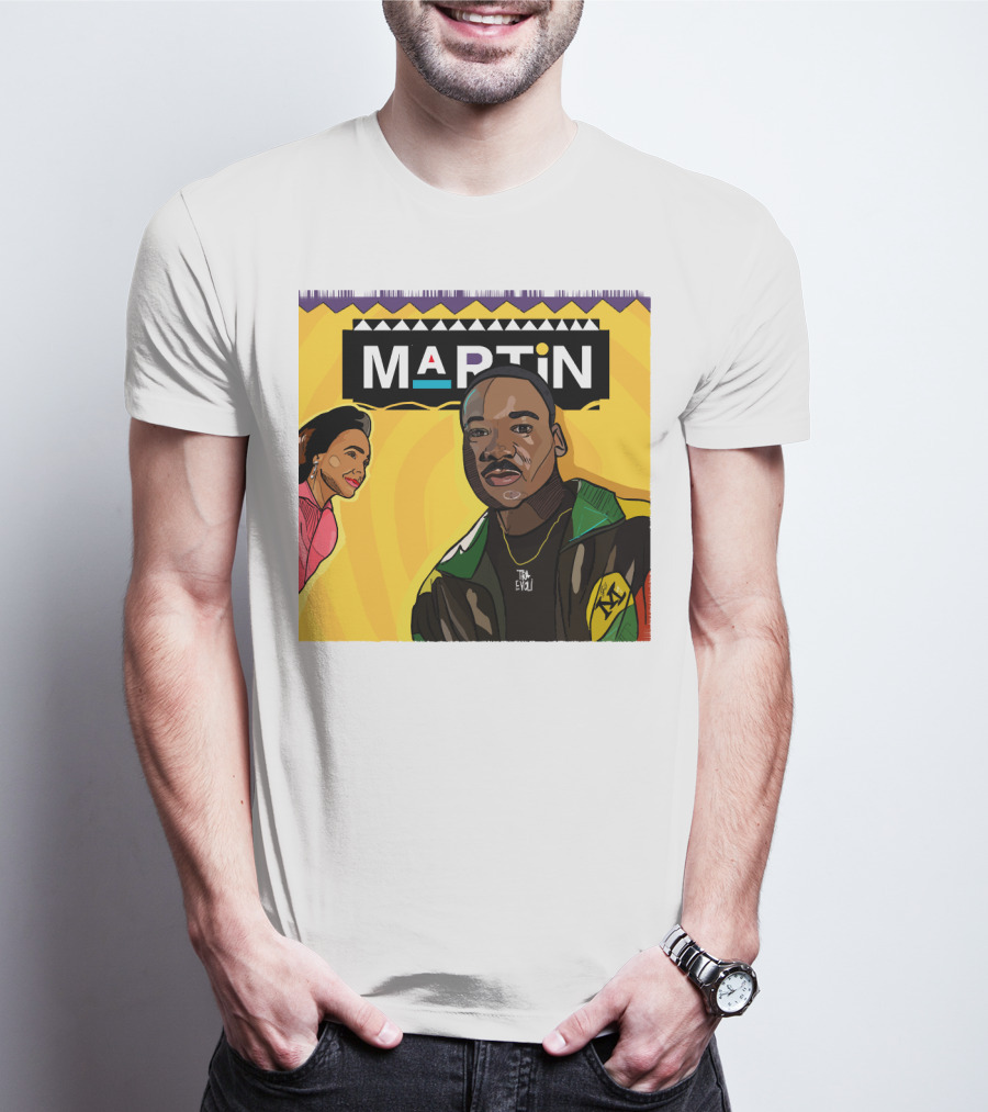 Wassup Like Martin Tribute Yellow Art With Icons T-Shirt
