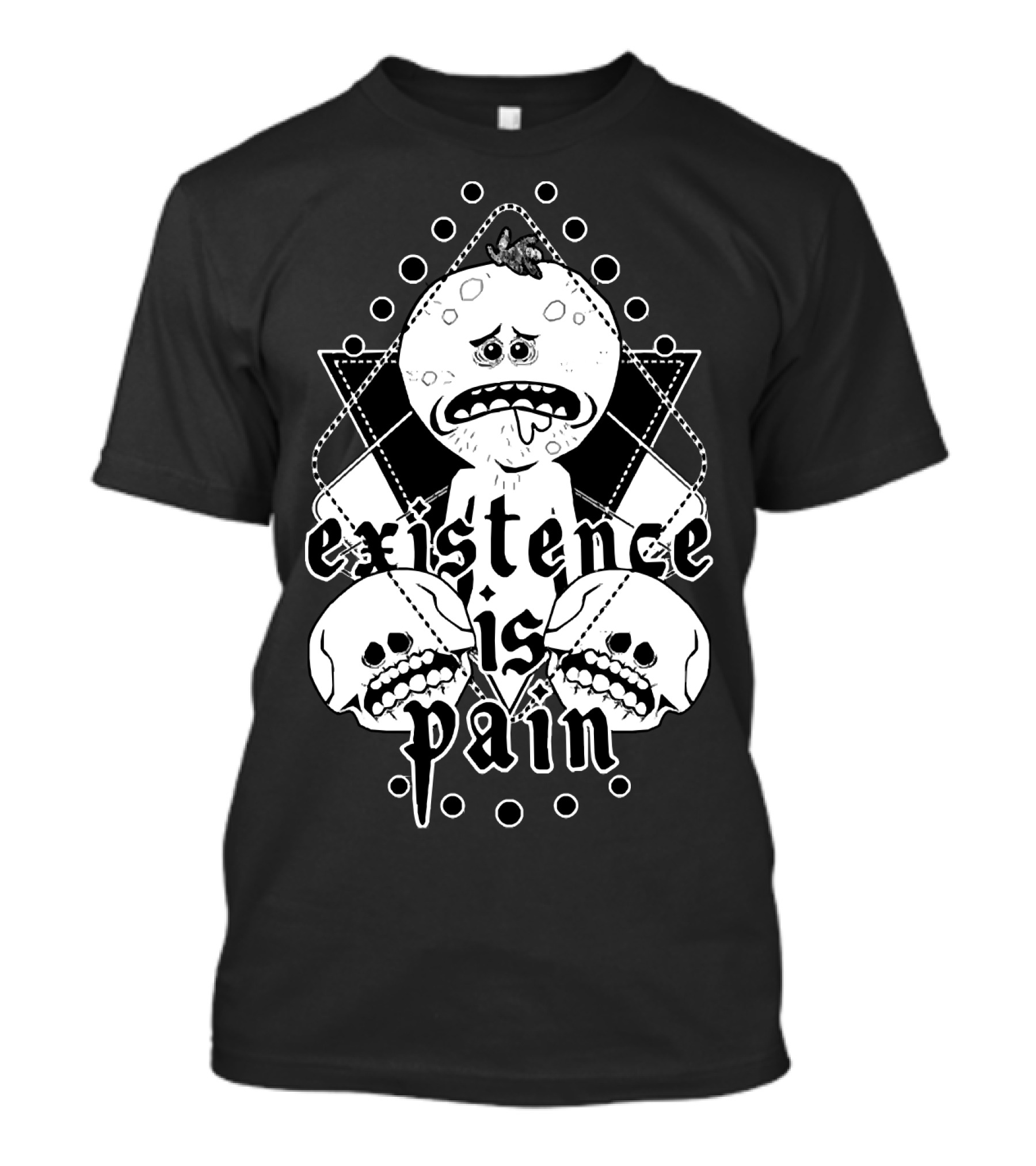 Mr. Meeseeks Existence Is Pain Skulls Geometric T-Shirt