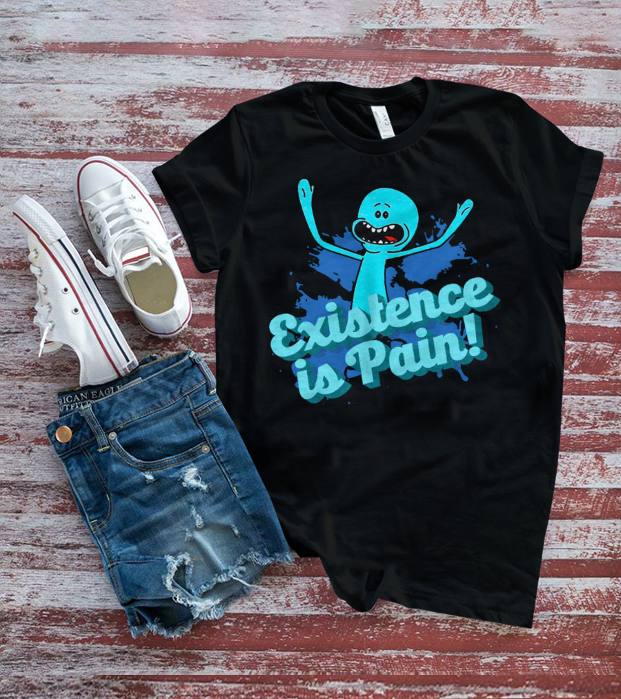 Mr. Meeseeks Existence Is Pain Blue Paint T-Shirt
