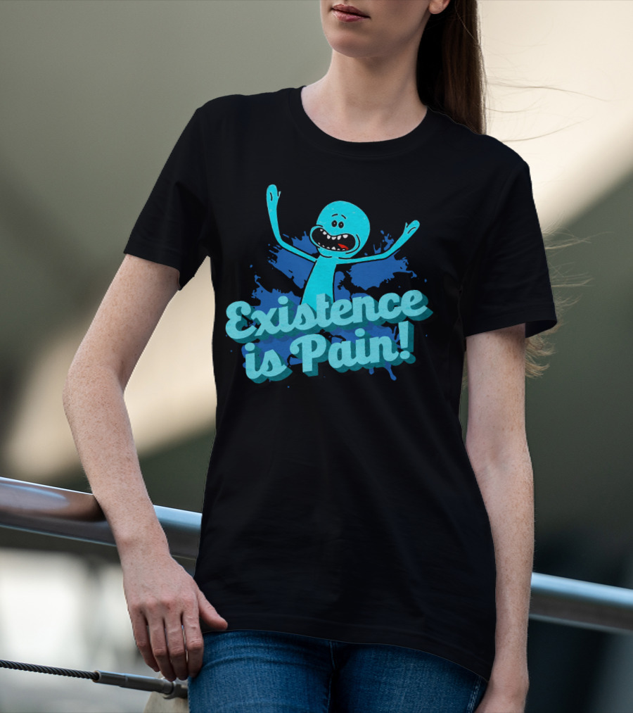 Mr. Meeseeks Existence Is Pain Blue Paint T-Shirt