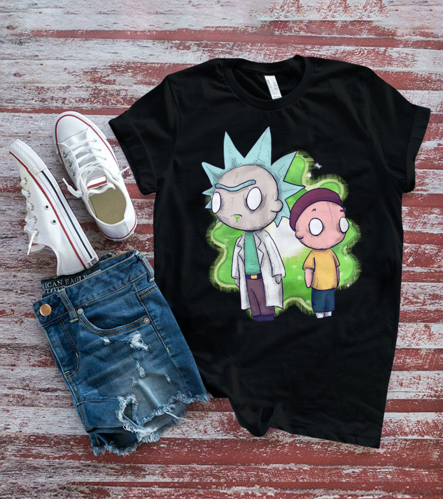 Plushie Rick And Morty Portal Background T-Shirt