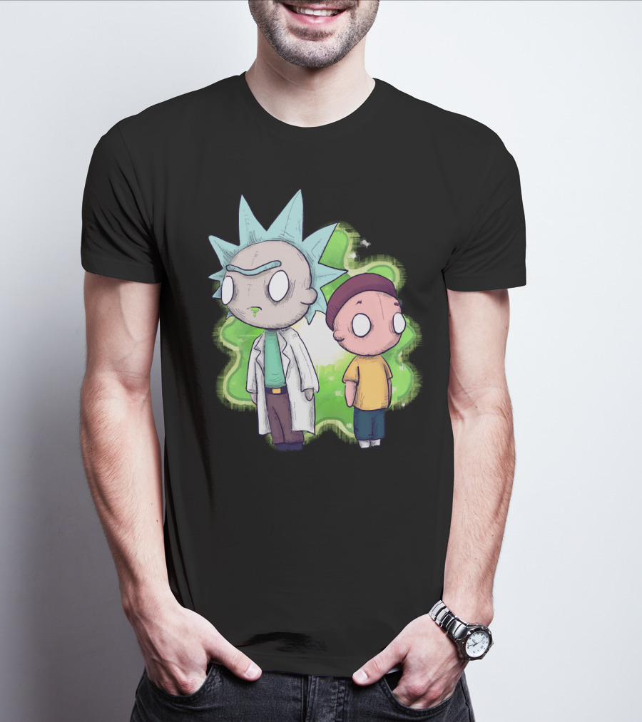 Plushie Rick And Morty Portal Background T-Shirt