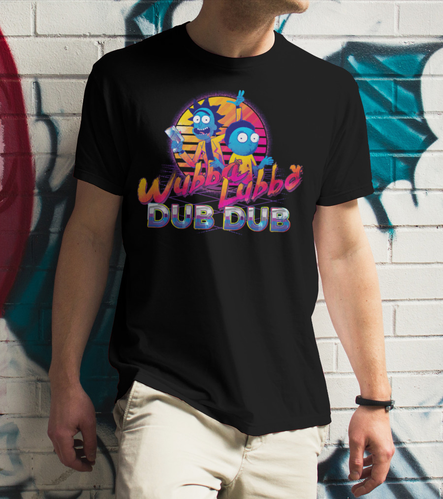 Wubba Lubba Dub Dub Retro Rick And Morty Outrun T-Shirt