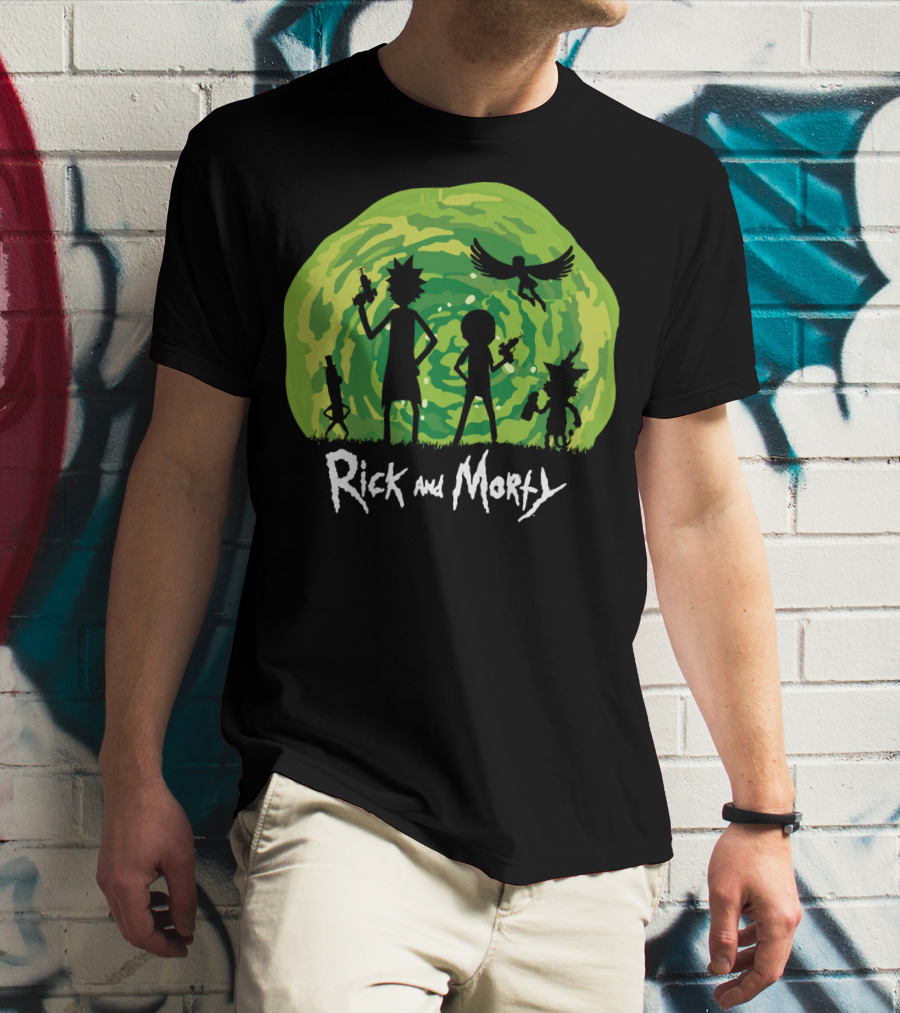Rick And Morty Schwifty Patrol Silhouette Portal Adventure T-Shirt