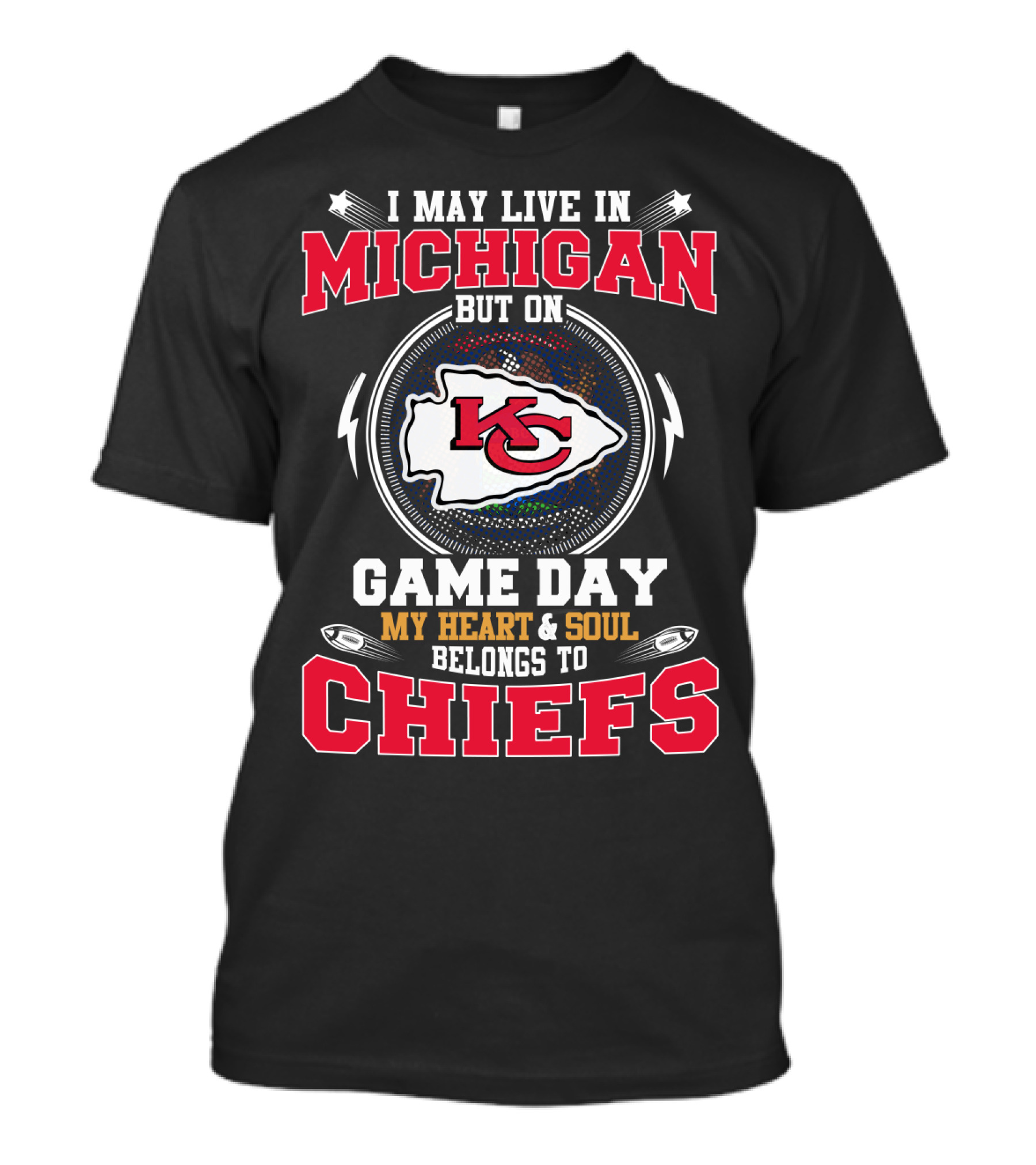Michigan Heart And Soul Belongs To Chiefs Game Day T-Shirt