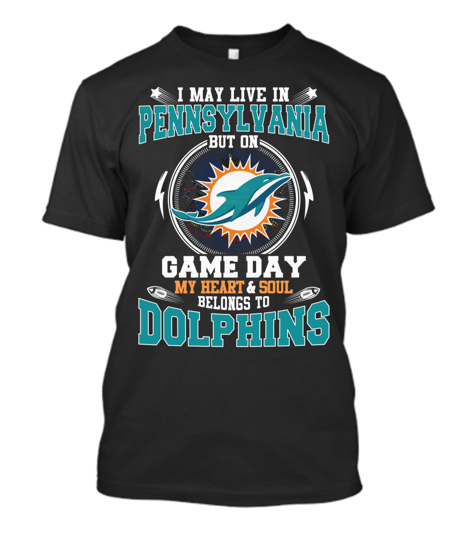 Pennsylvania Residents Cheering For Dolphins On Game Day T-Shirt
