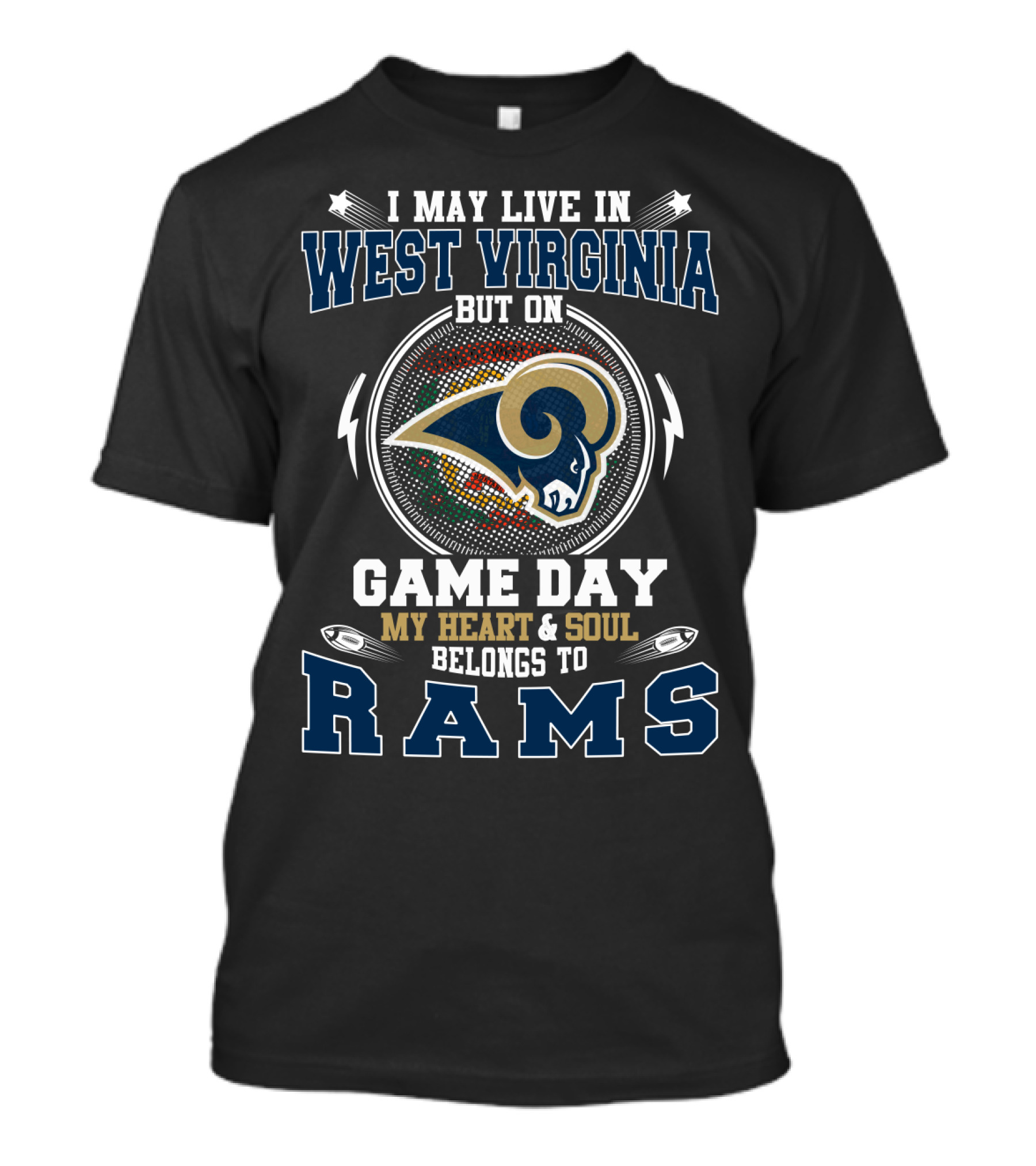 West Virginia Game Day My Heart And Soul Belongs To Rams T-Shirt