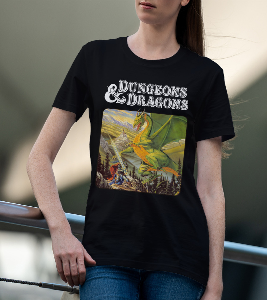 Dungeons And Dragons Dragon Battle Scene T-Shirt
