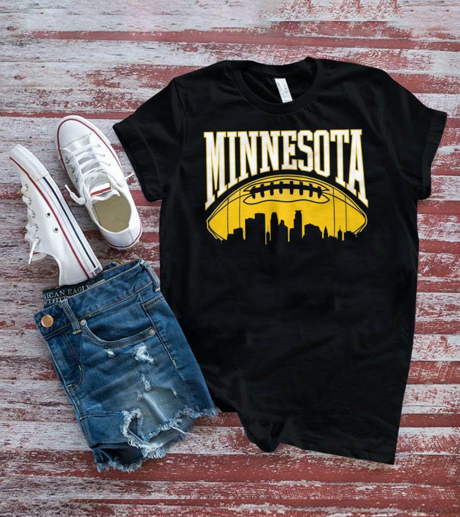 Minnesota Football Skyline Vintage Viking MN T-Shirt