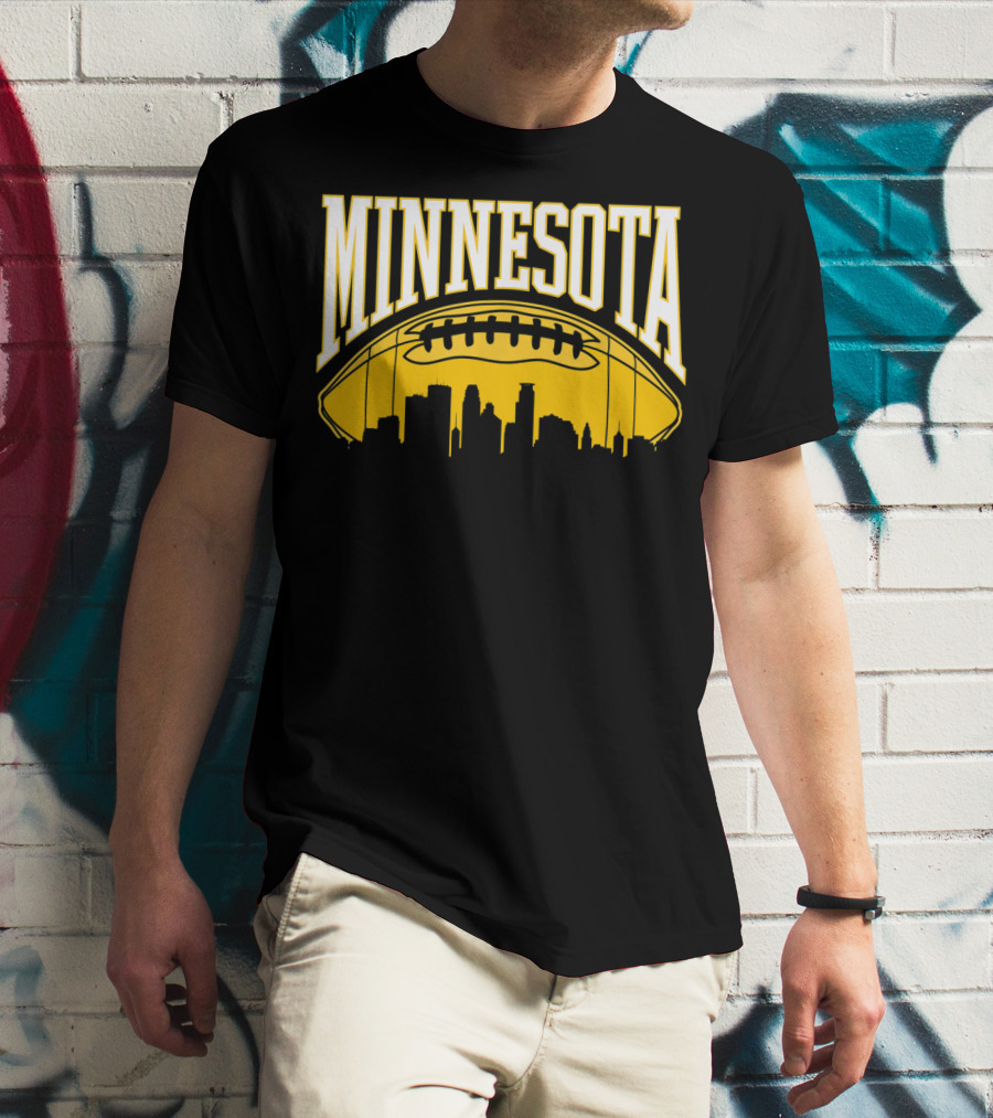 Minnesota Football Skyline Vintage Viking MN T-Shirt