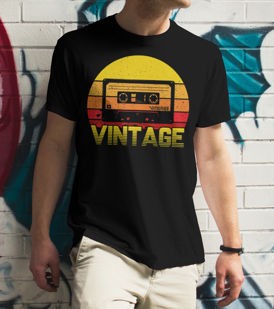 Vintage Cassette Tape Sunset Retro T-Shirt