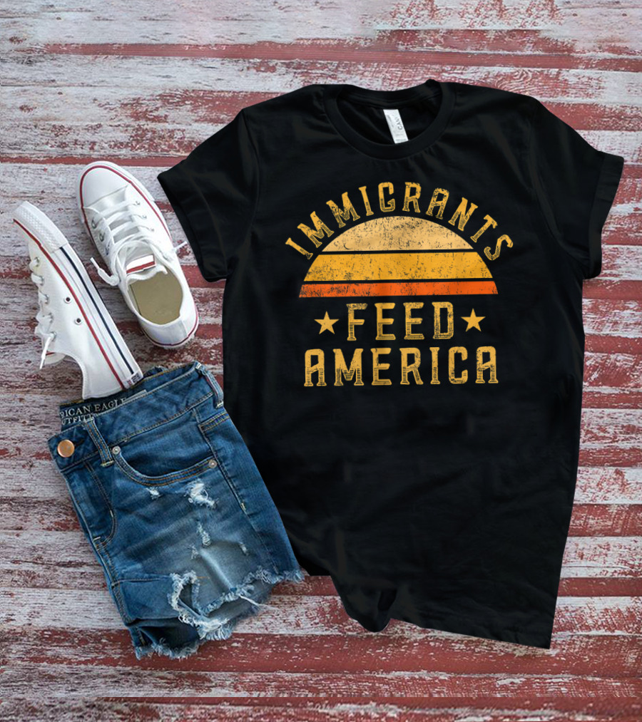 Immigrants Feed America Vintage Sunset Support T-Shirt