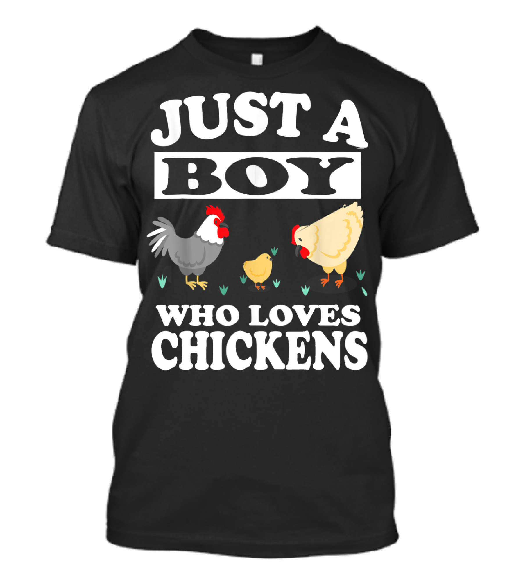 Just A Boy Who Loves Chickens Farm Chicken Rooster Hen Chicks T-Shirt