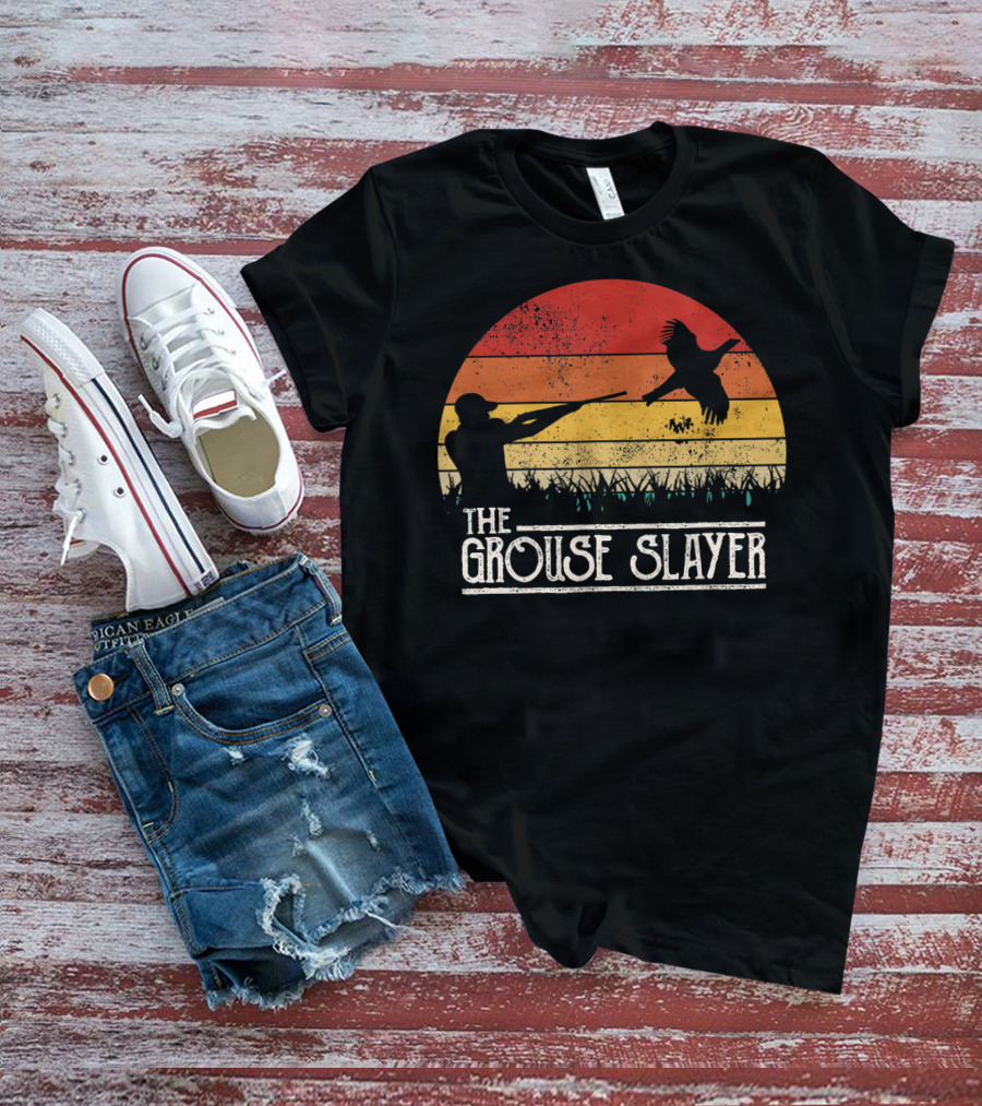 Vintage Sunset Grouse Hunting The Grouse Slayer T-Shirt