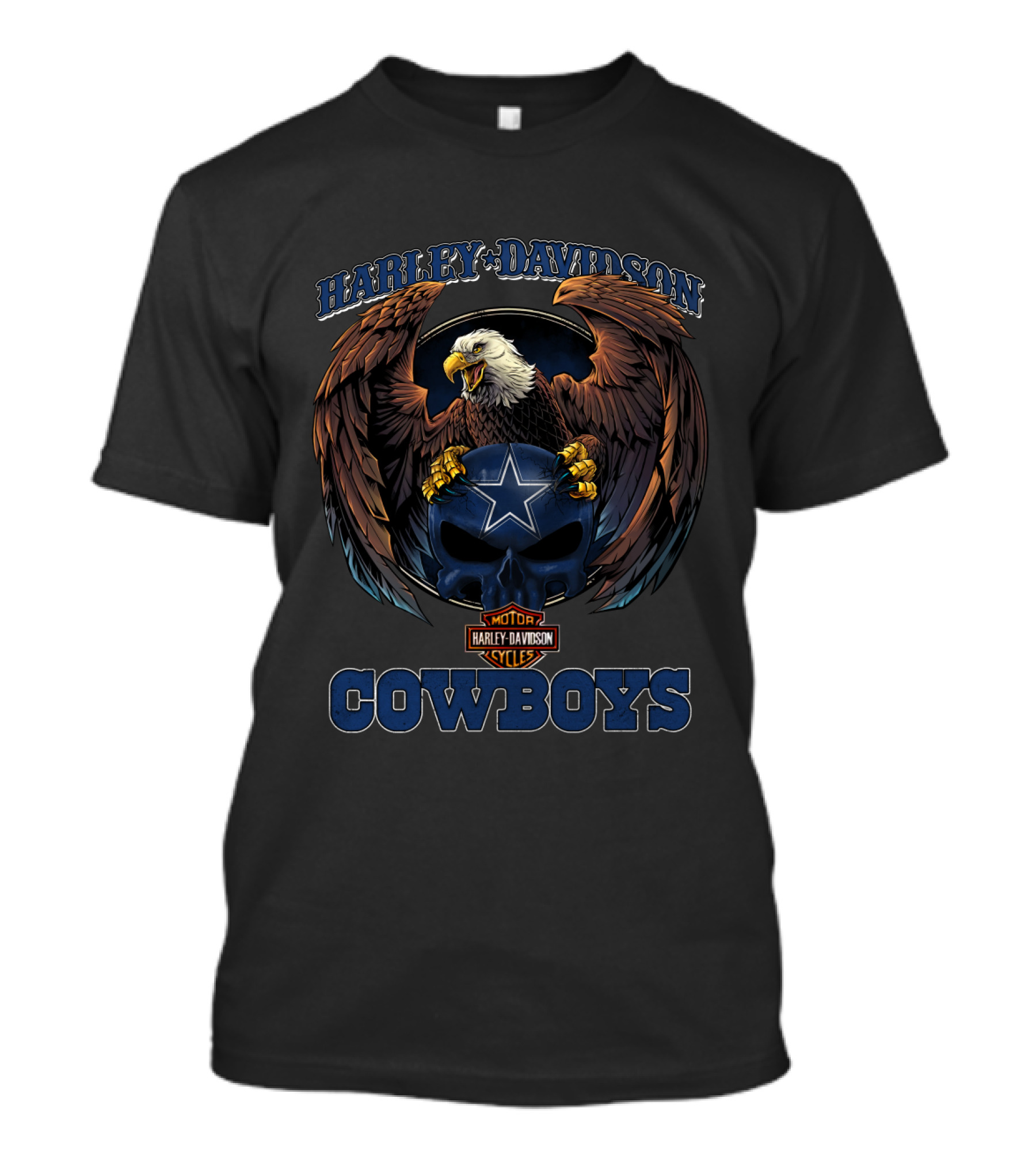 Harley Davidson Motor Cowboys Eagle Skull Dallas T-Shirt