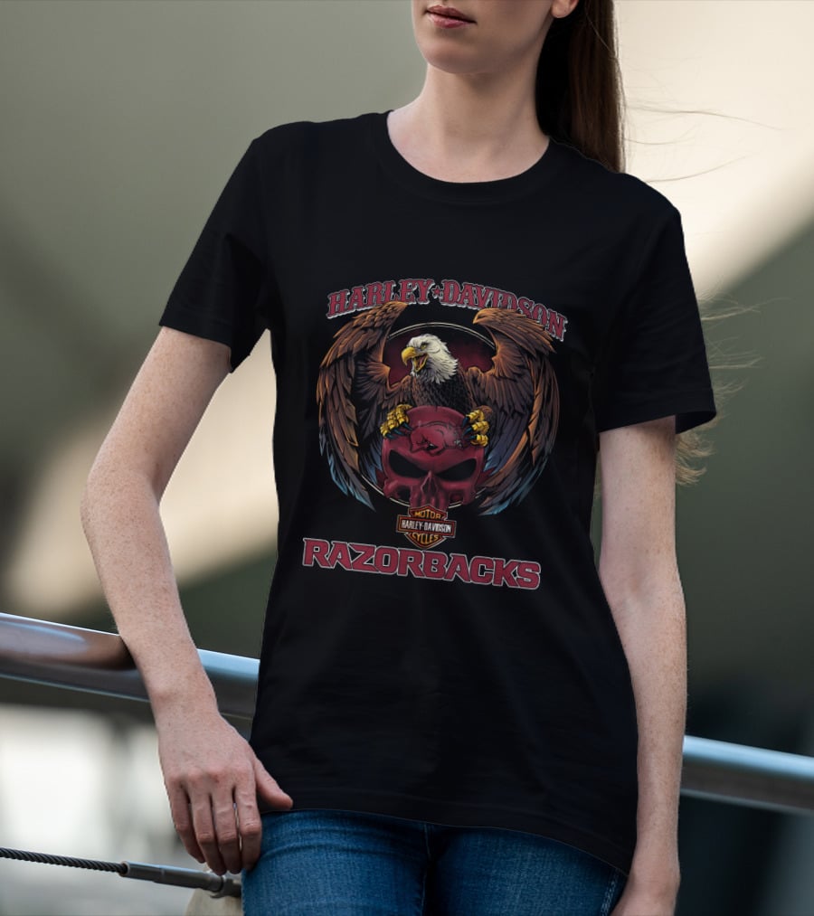 Harley Davidson Razorbacks Eagle Motor Cycles T-Shirt