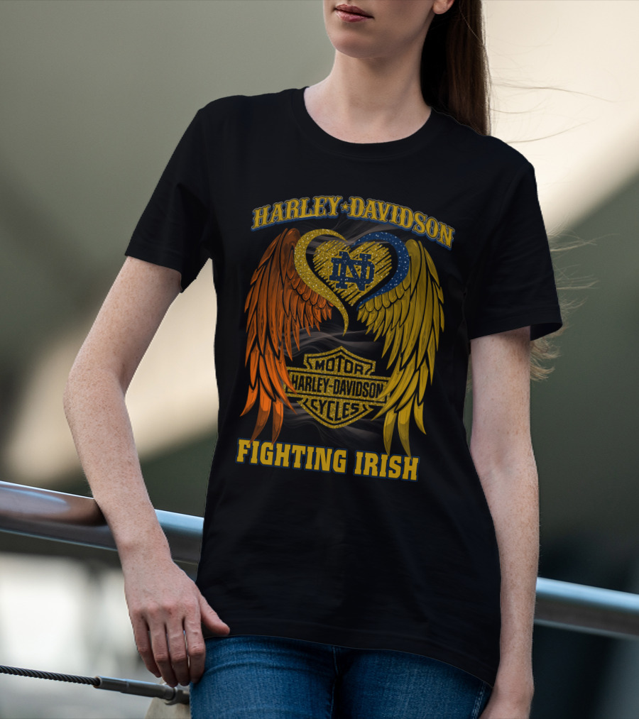 Harley Davidson Notre Dame Fighting Irish Motor Cycles T-Shirt