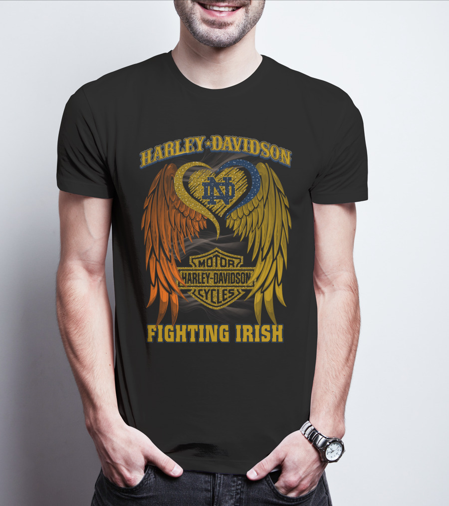 Harley Davidson Notre Dame Fighting Irish Motor Cycles T-Shirt