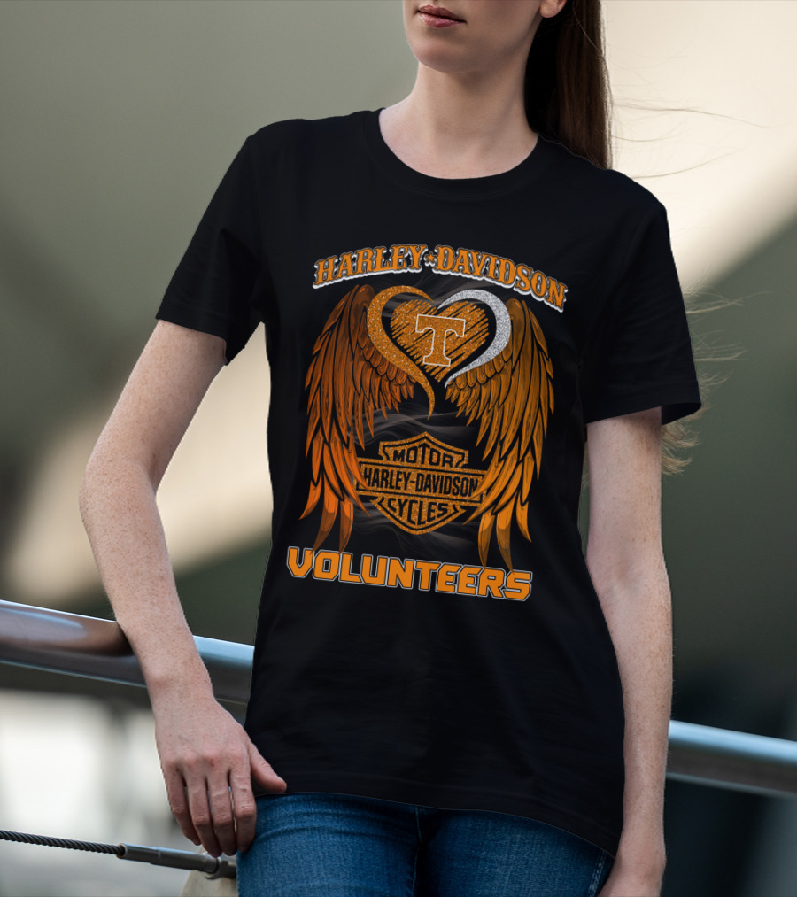 Harley Davidson Motor Cycles Tennessee Volunteers Wings T-Shirt