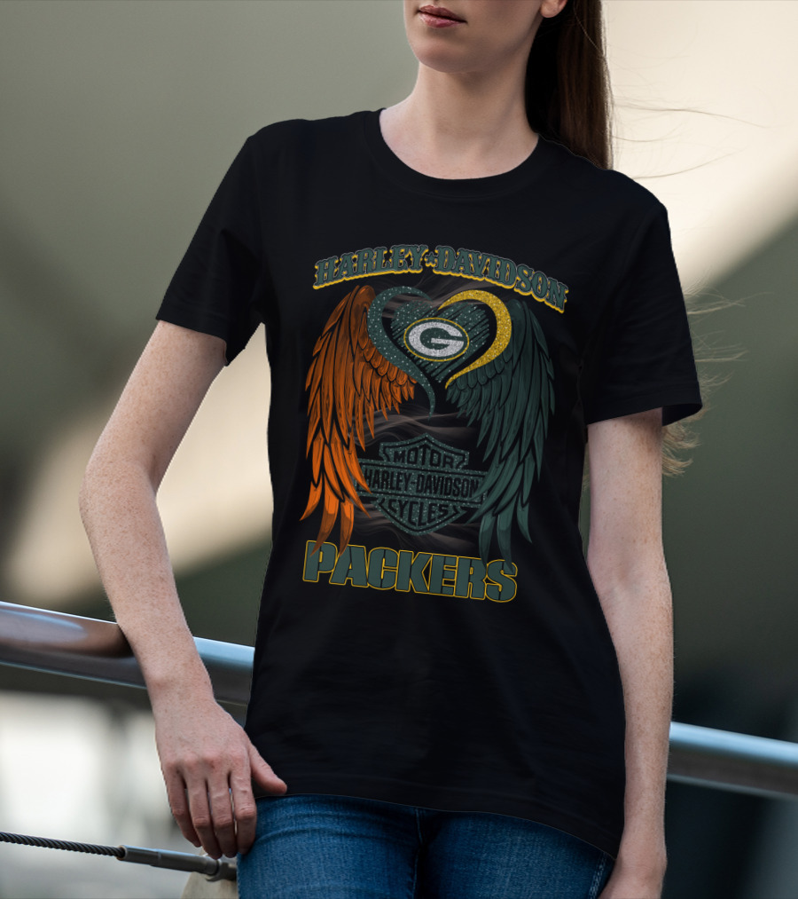 Harley Davidson Packers Motor Cycles Green Bay Nfl Hd2805 T-Shirt