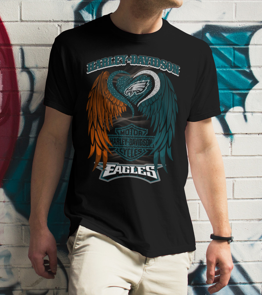 Harley Davidson Philadelphia Eagles Motor Cycles Nfl T-Shirt