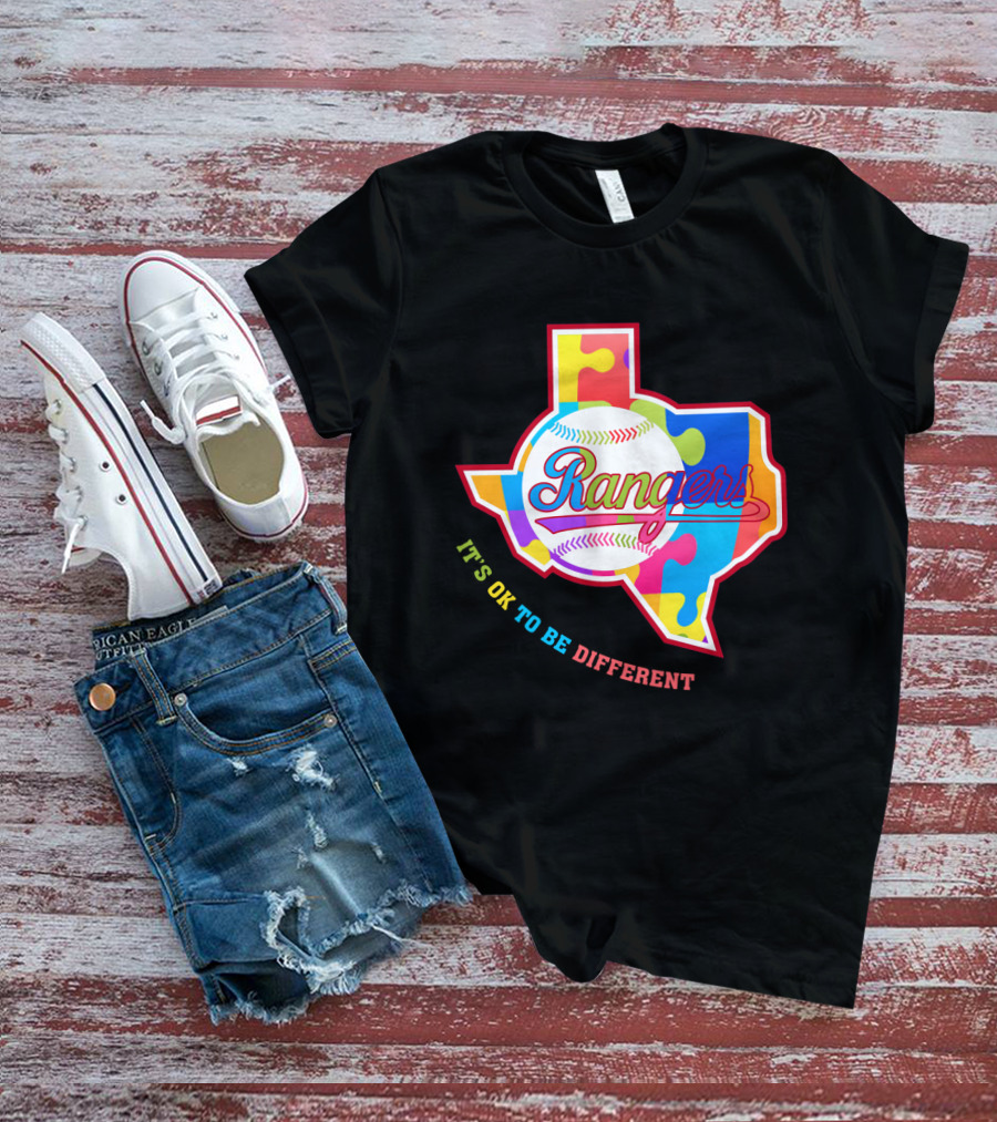 Texas Rangers It’s OK To Be Different Puzzle Baseball Texas T-Shirt