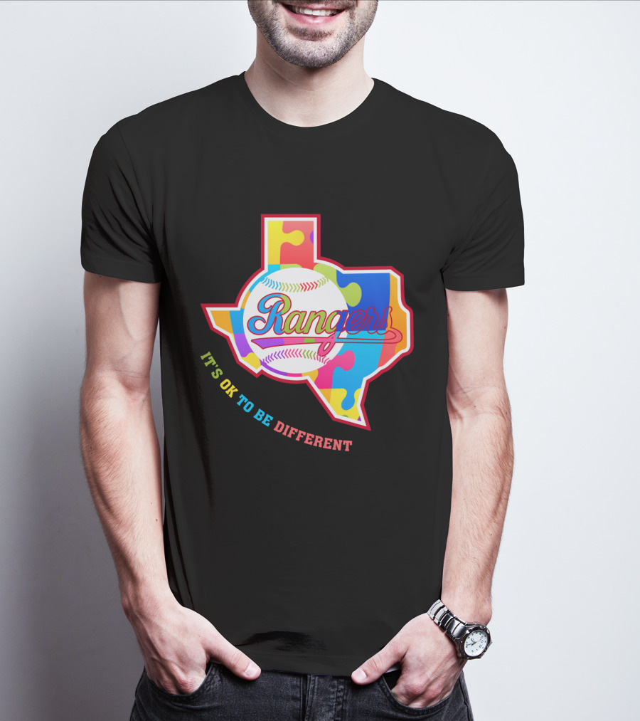 Texas Rangers It’s OK To Be Different Puzzle Baseball Texas T-Shirt