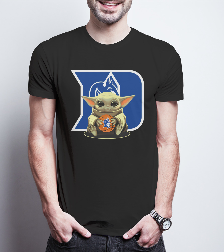 Baby Yoda Basketball With Duke Blue Devils T-Shirt