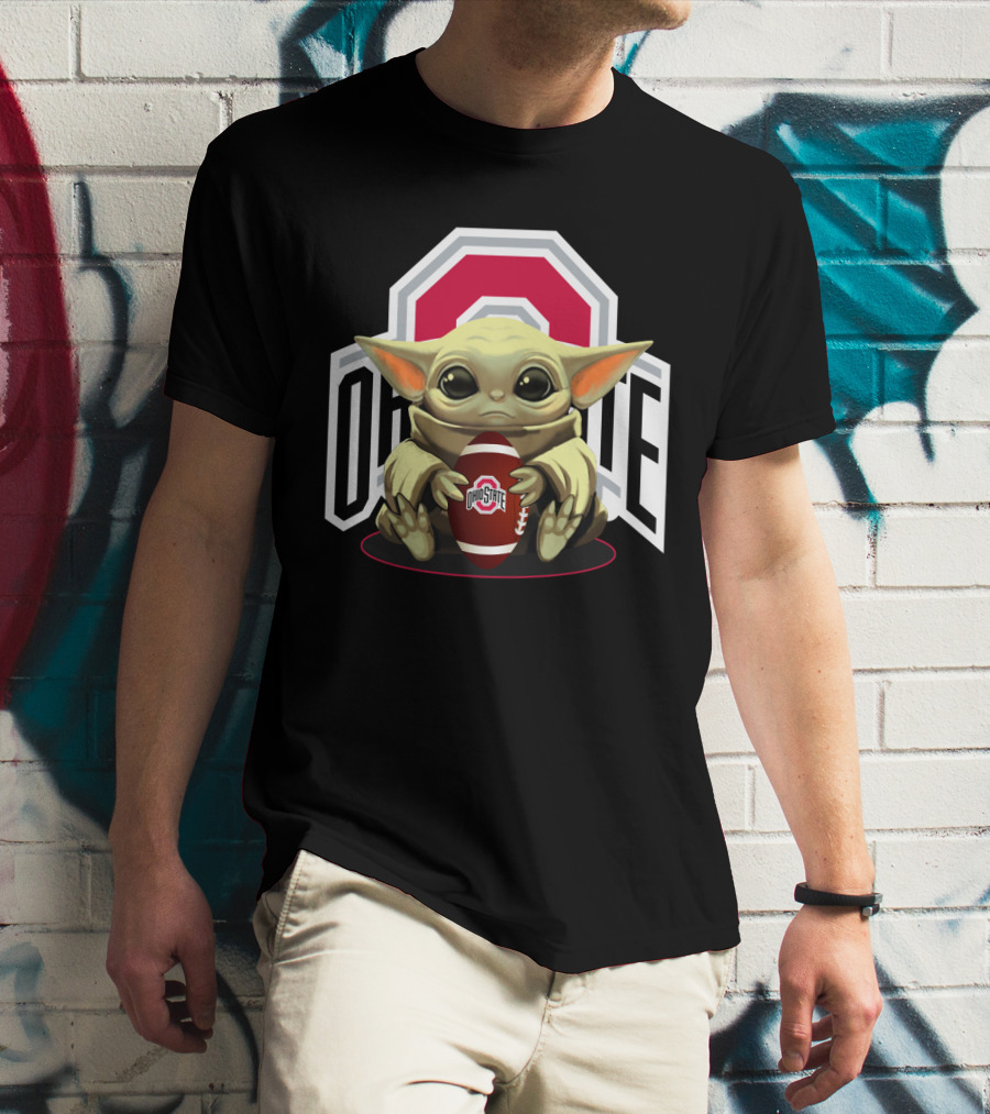 Baby Yoda Ohio State Buckeyes Football Fan T-Shirt