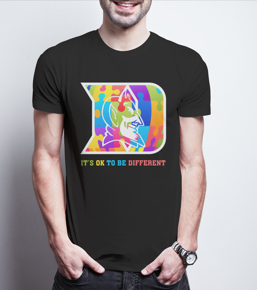 Duke Colorful Devil Logo It's OK To Be Different T-Shirt