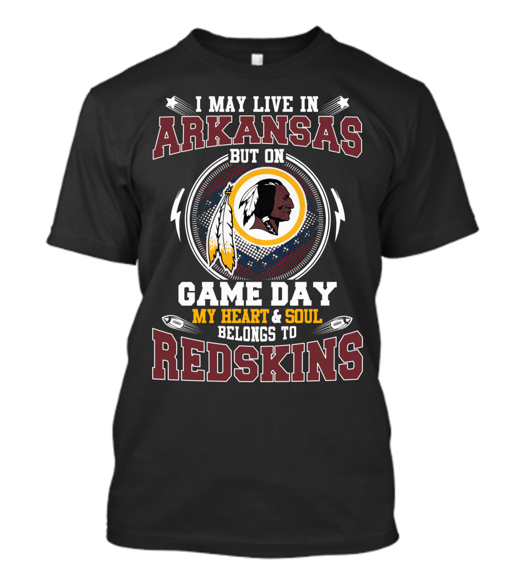 Arkansas Game Day Heart And Soul Belongs To Redskins T-Shirt