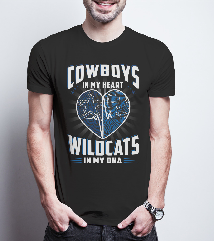 Cowboys In My Heart Wildcats In My Dna T-Shirt