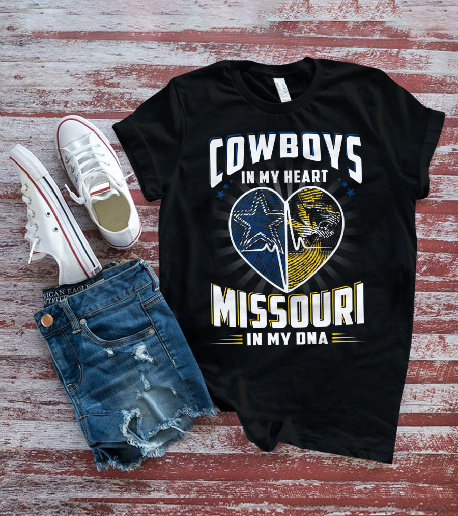 Cowboys In My Heart Missouri In My Dna T-Shirt