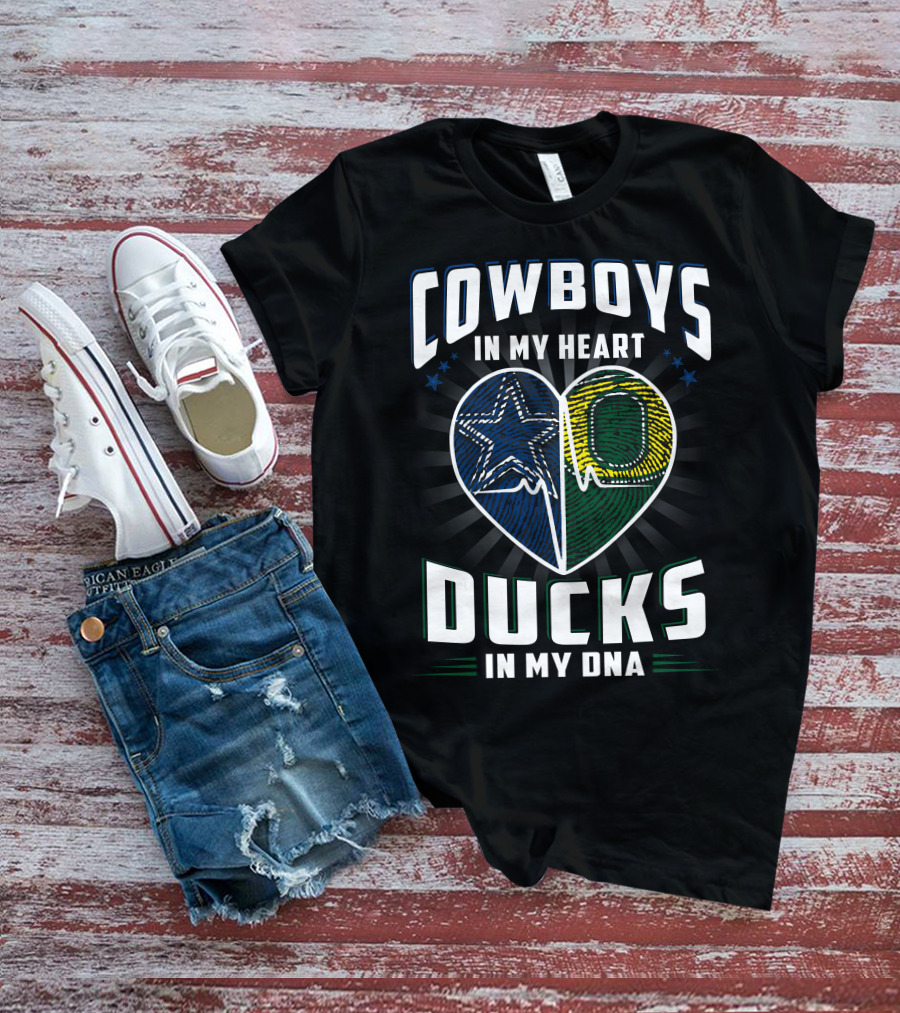 COWBOYS IN MY HEART DUCKS IN MY DNA T-Shirt