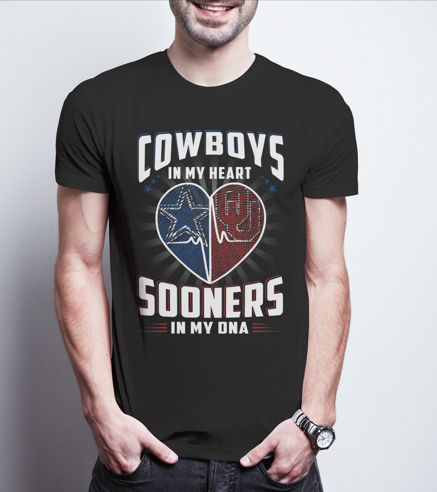 Cowboys In My Heart Sooners In My DNA T-Shirt