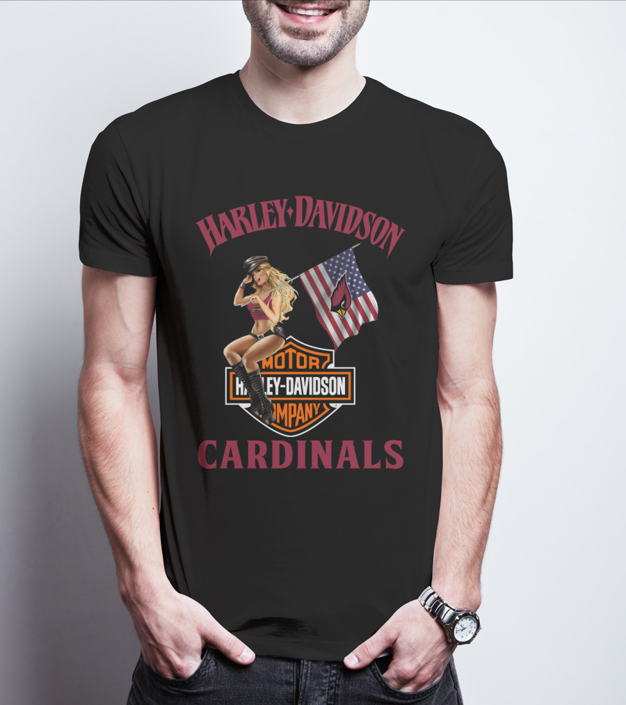 Harley Davidson Motor Company Cardinals Flag Model T-Shirt