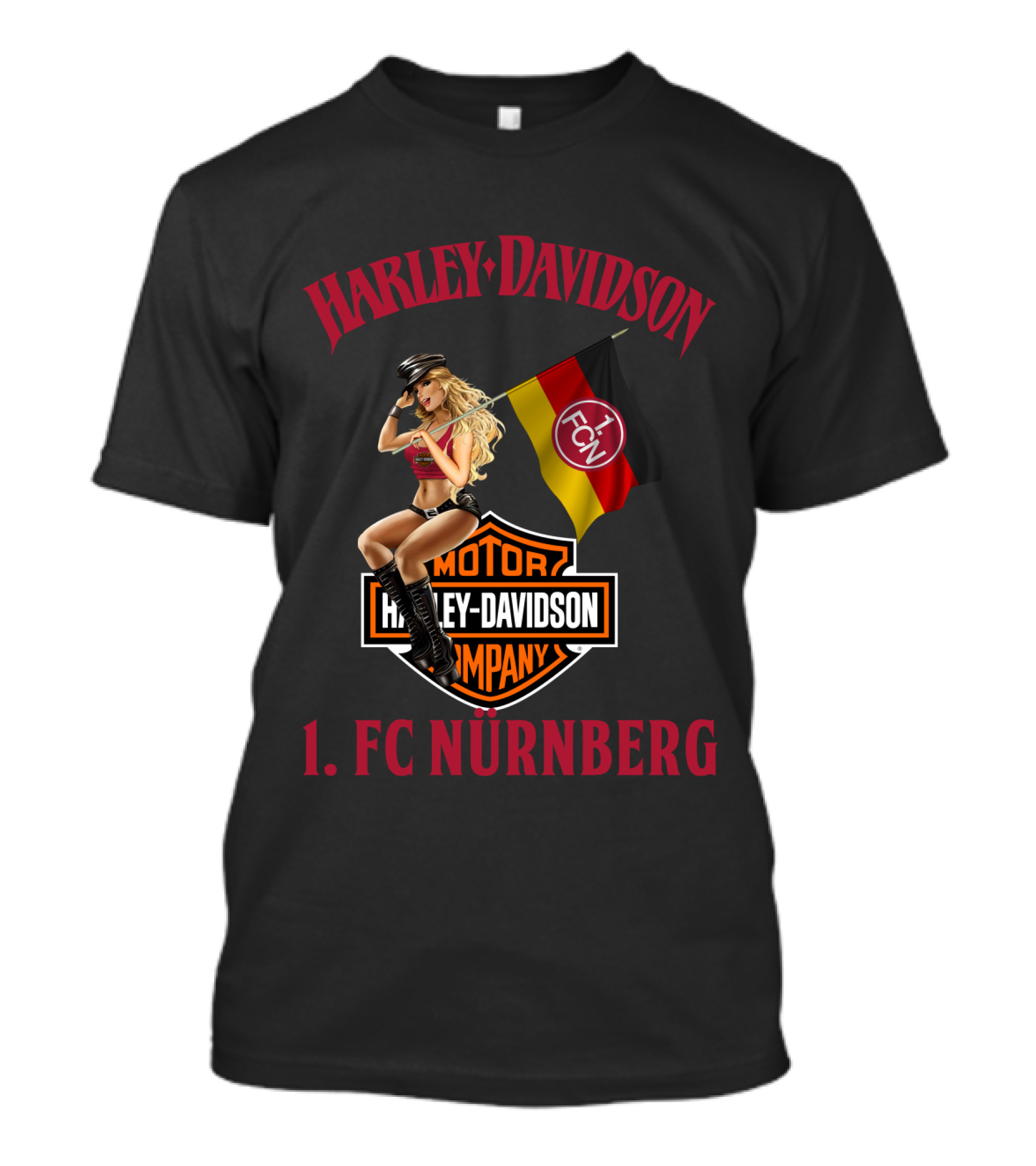Harley Davidson 1. Fc Nürnberg Flag Motor Cycles Girl T-Shirt