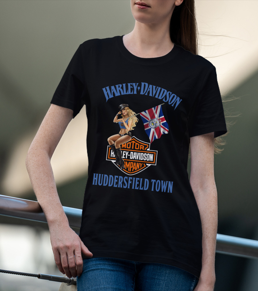 Harley Davidson Huddersfield Town Flag And Motor Company T-Shirt