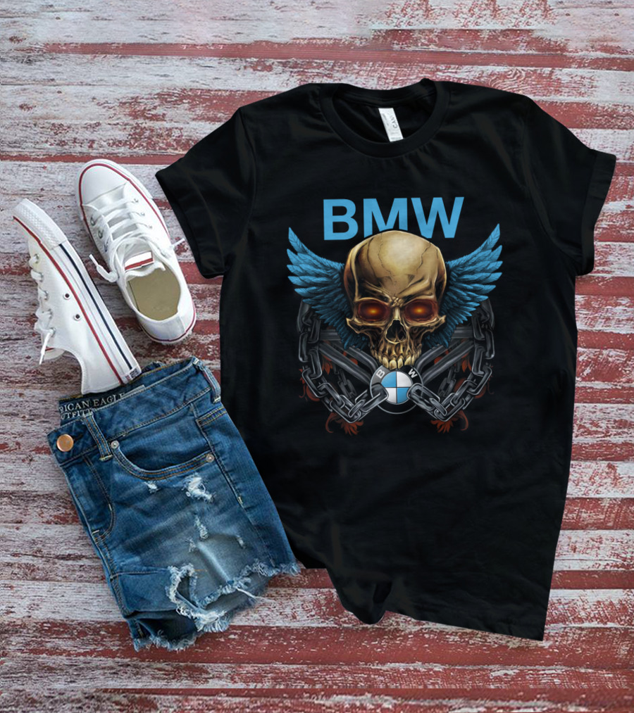 Bmw Winged Skull Chain T-Shirt