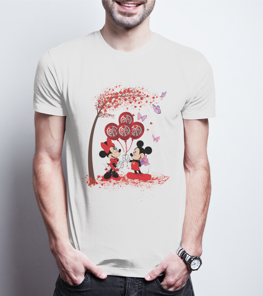 DH 29 Bundesliga 1 FSV Mainz 05 Mickey Minnie Balloons T-Shirt