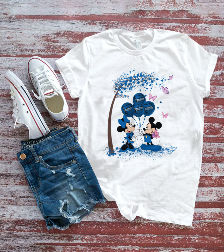 Hertha BSC Mickey And Minnie Tree Balloons Butterfly Scene T-Shirt