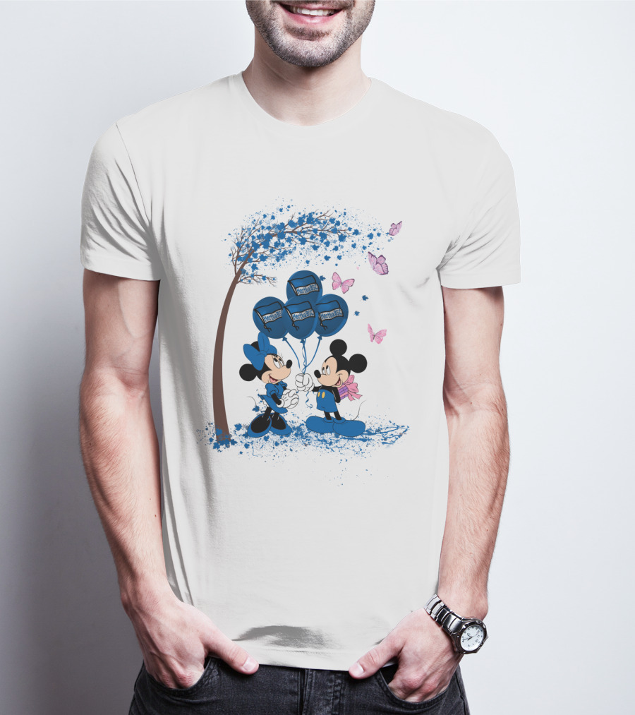 Hertha BSC Mickey And Minnie Tree Balloons Butterfly Scene T-Shirt