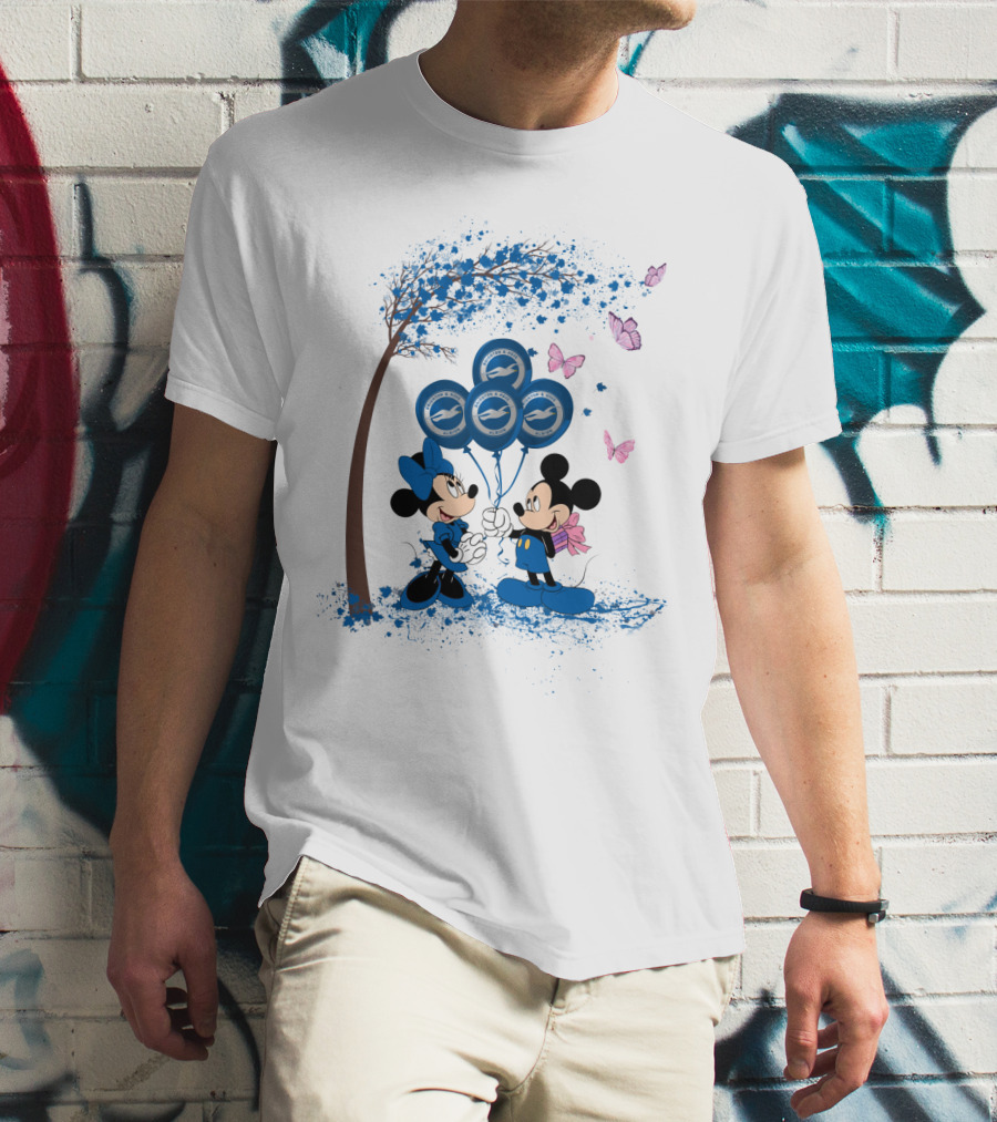 DH 29 Premier League Brighton And Hove Albion Mickey Minnie Balloons T-Shirt