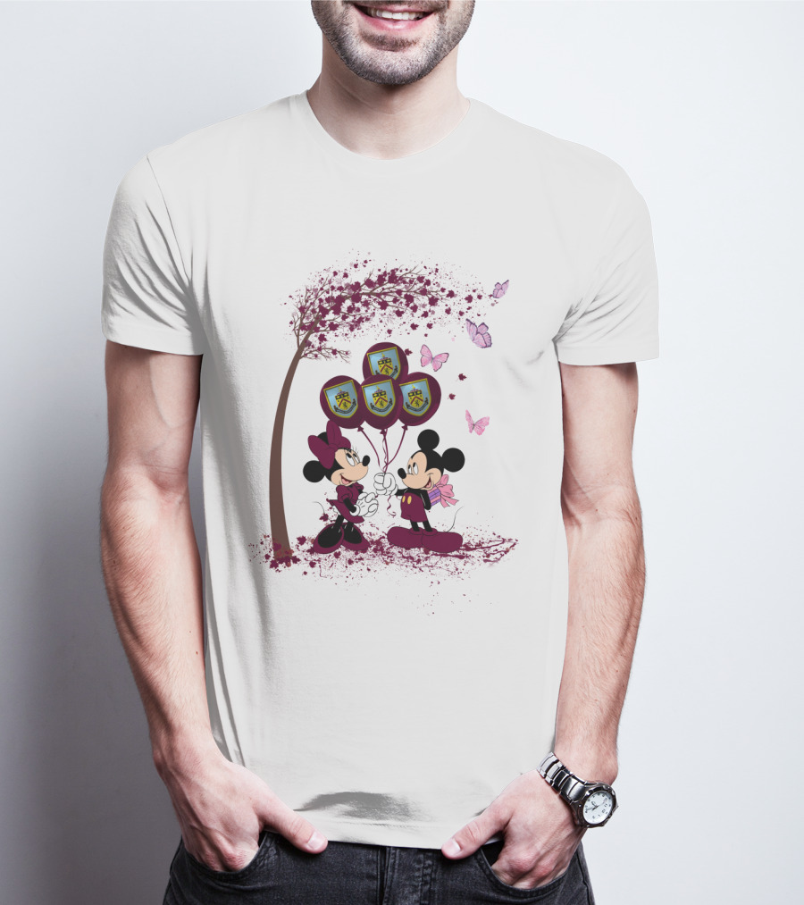 DH 29 Premier League Burnley Balloons With Iconic Mice Characters And Cherry Blossom T-Shirt