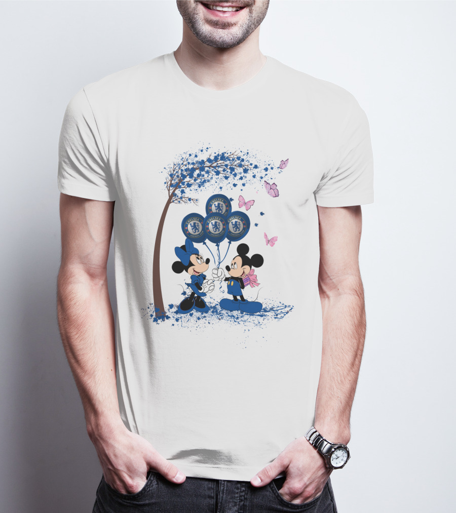 DH 29 Premier League Chelsea Mickey And Minnie Balloons T-Shirt