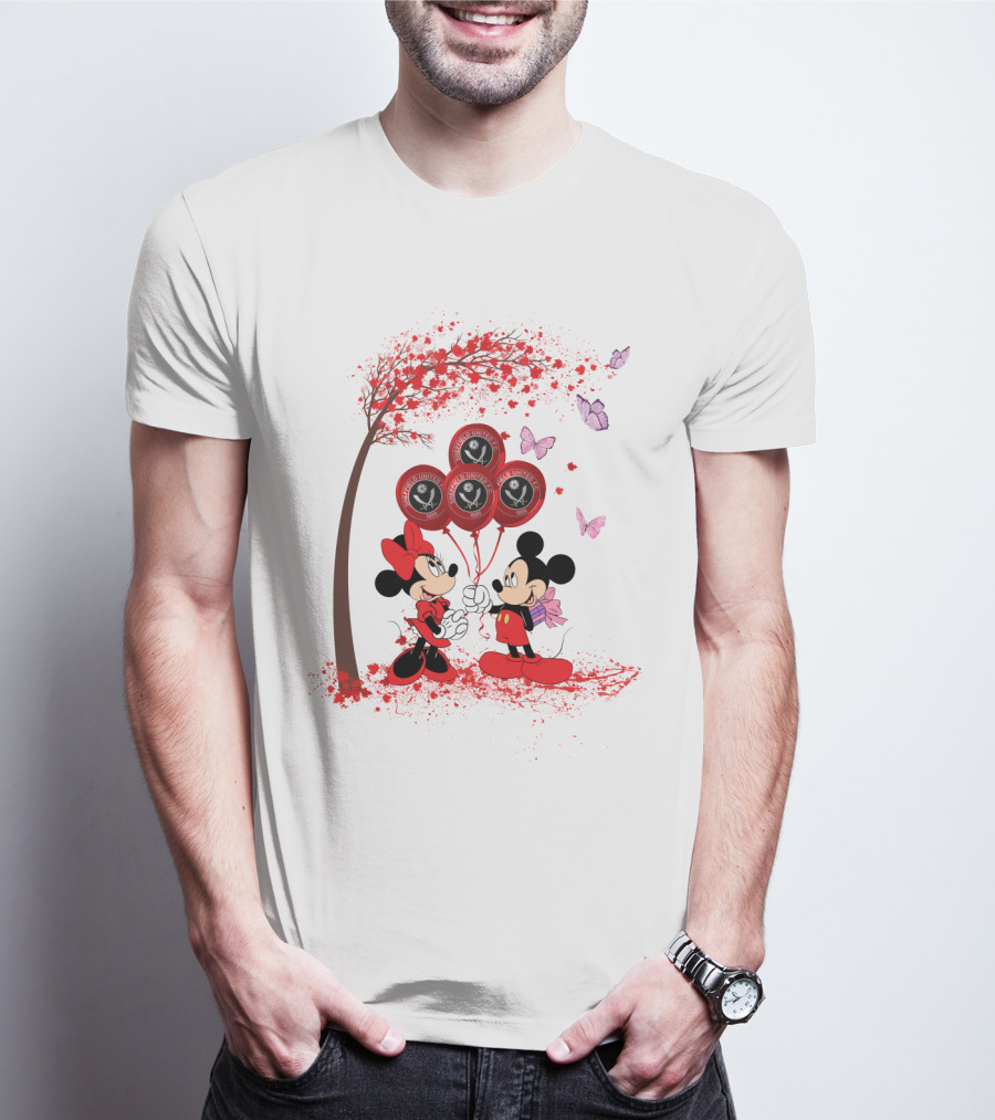 DH 29 Premier League Sheffield United Mickey Minnie Balloons T-Shirt