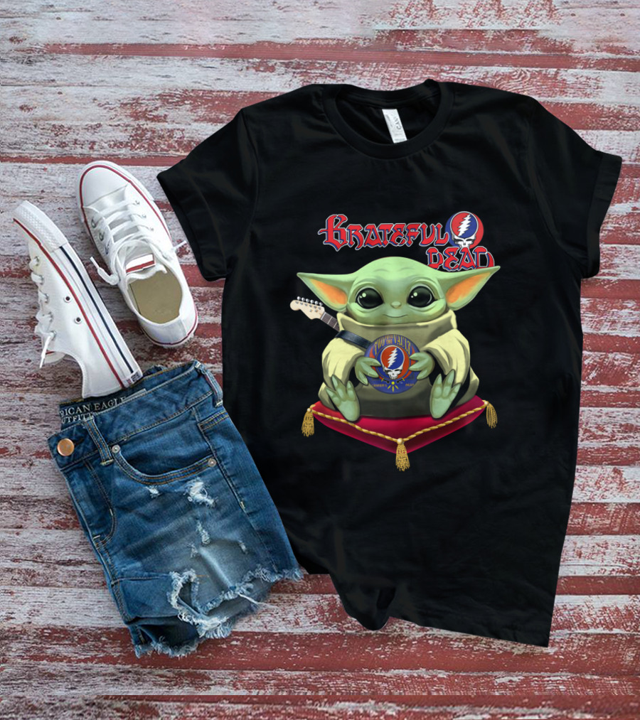 Grateful Dead Baby Alien With Guitar And Steal Your Face T-Shirt